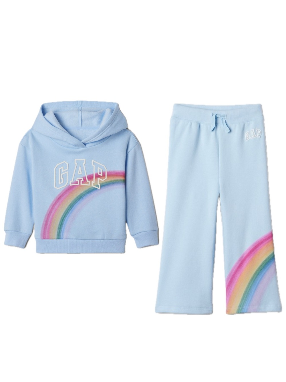 GAP Rainbow Print Fleece Lined Pullover Hood & Sweatpants Size 5T